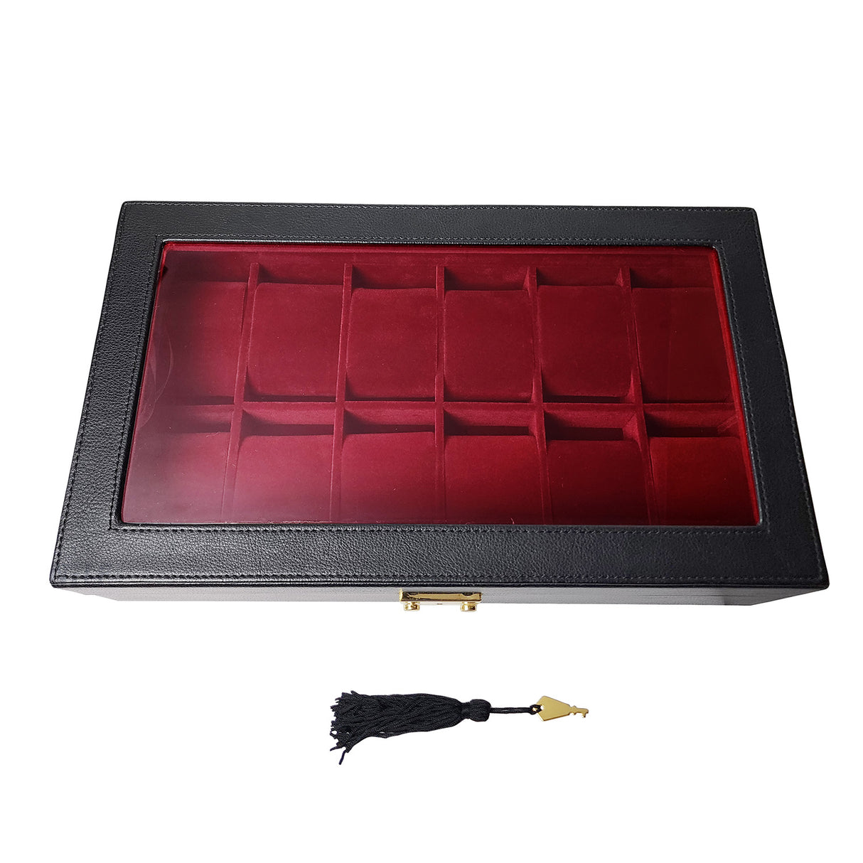 #TWB5712-BD Leatherette Watch Storage Box with Lock