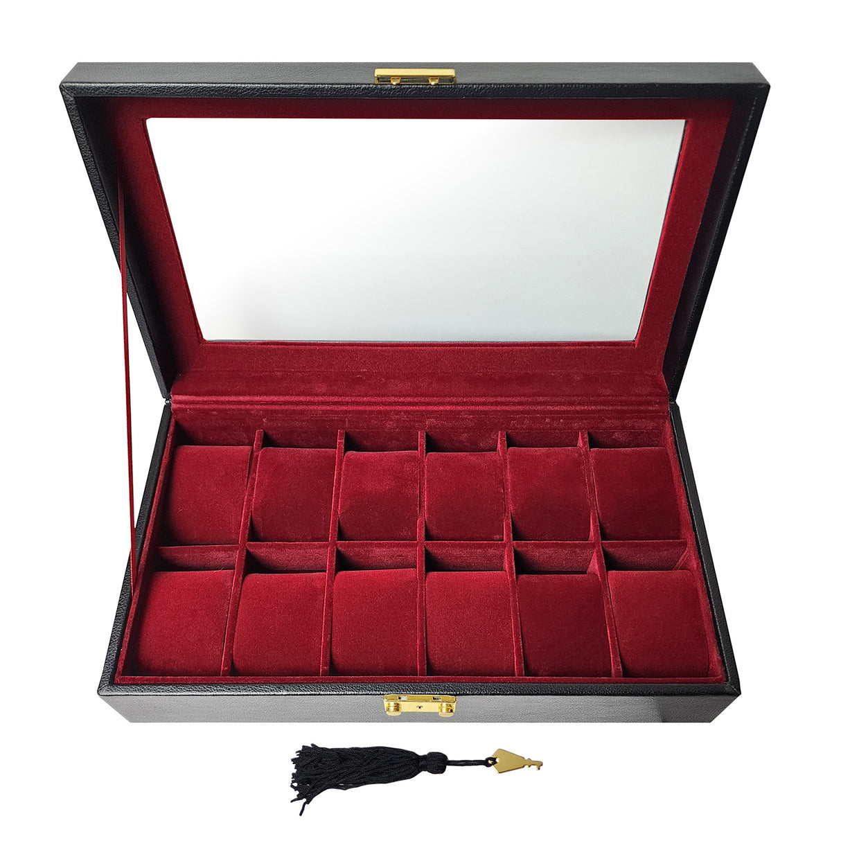 #TWB5712-BD Leatherette Watch Storage Box with Lock