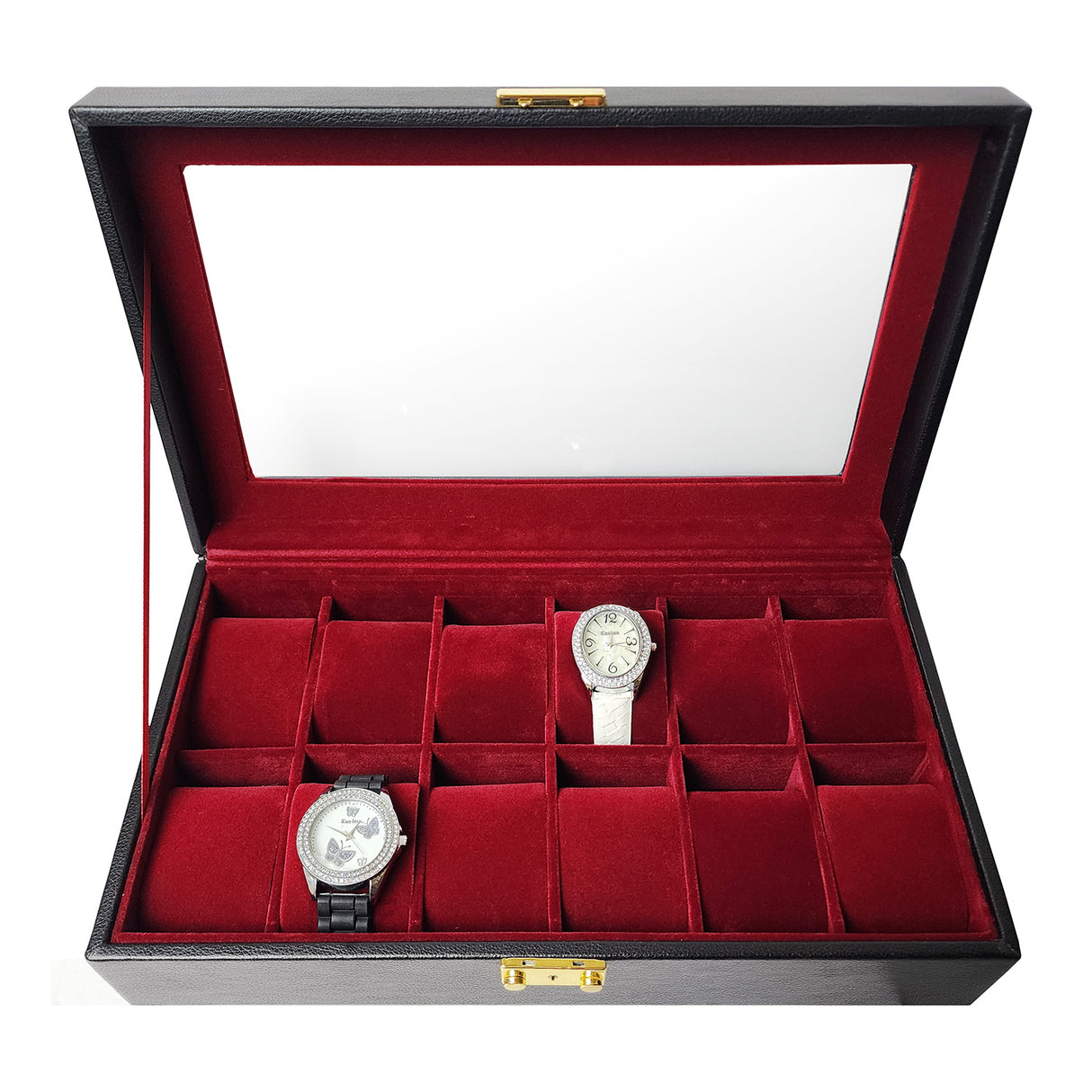 #TWB5712-BD Leatherette Watch Storage Box with Lock
