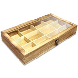 #WD110 Glass Top Wooden Craft Supply Organizer Jewelry Display Case