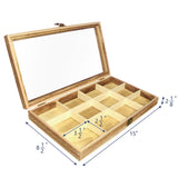 #WD110 Glass Top Wooden Craft Supply Organizer Jewelry Display Case