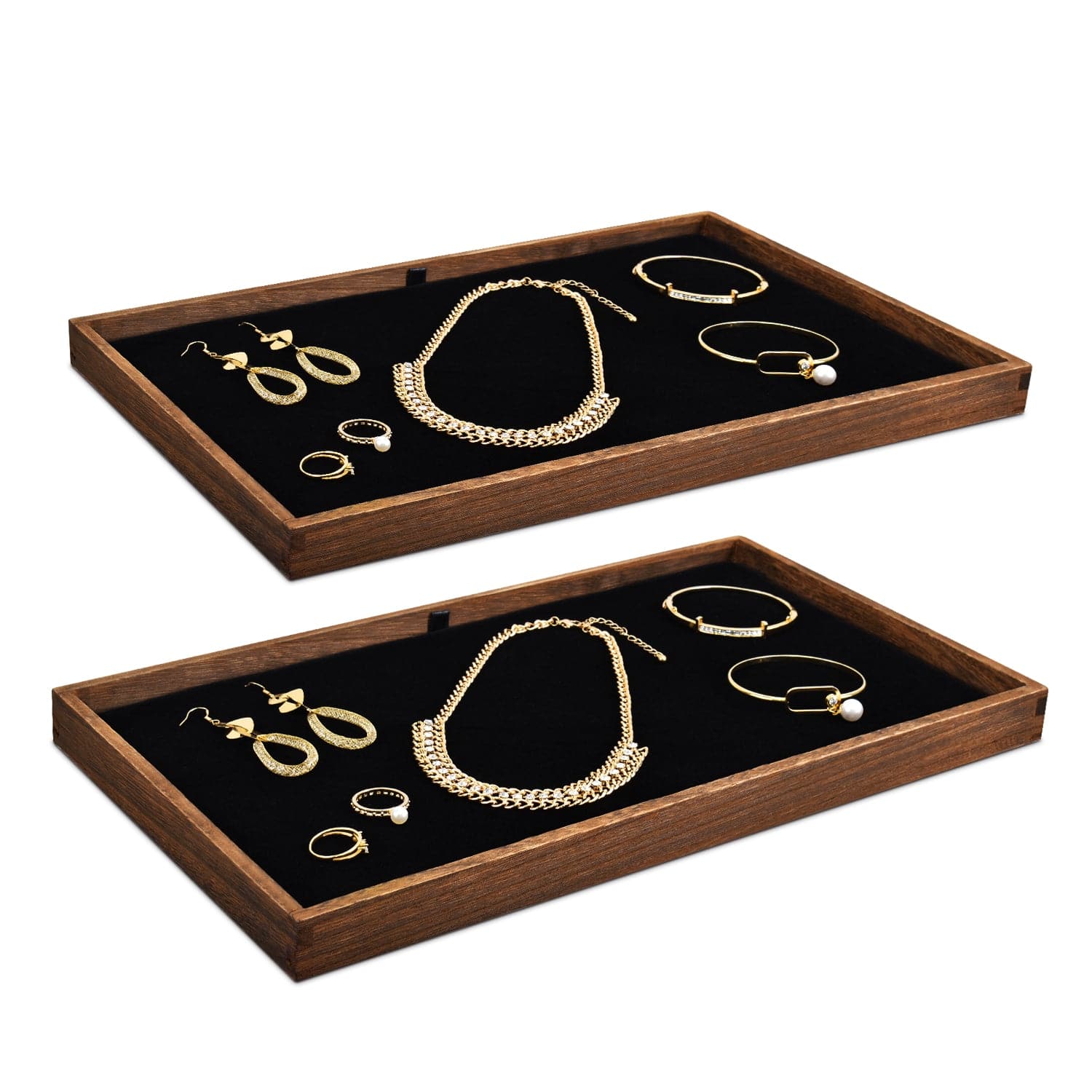 Jewelry Tray with Black Pad Full Size-14-3/4 x 8-1/4 x 1 Tall
