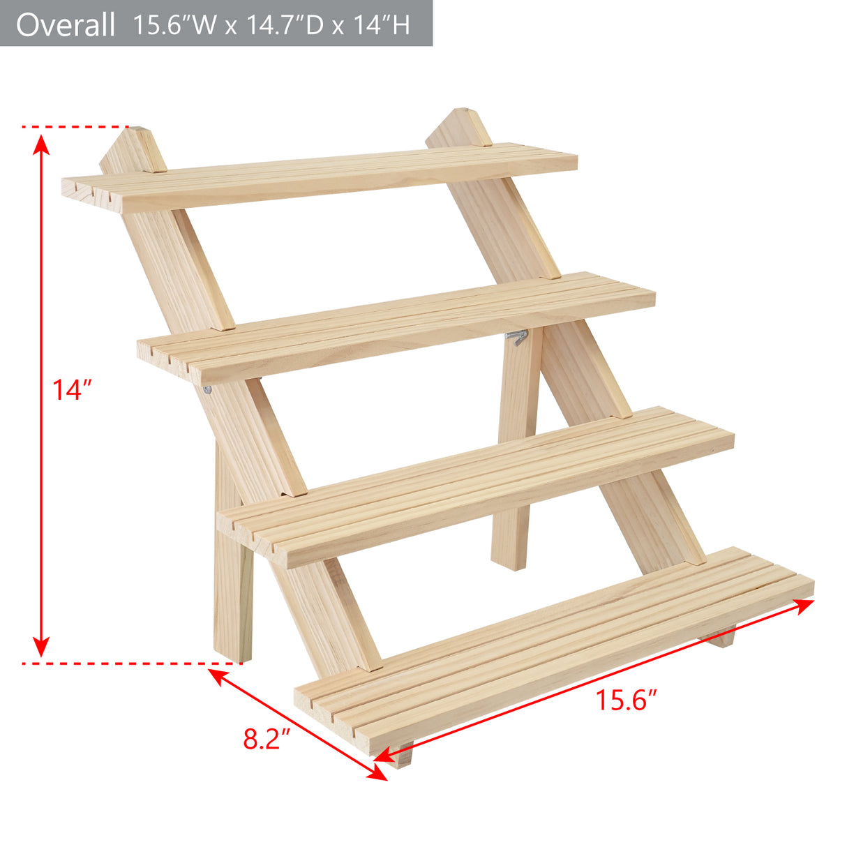 #WD1254  4-Tier Wooden Earring Display, Earring Card Display Rack