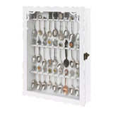 #WD1730 Wooden 30-Souvenir Spoon Display Case Cabinet with Tempered Glass