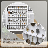 #WD1730 Wooden 30-Souvenir Spoon Display Case Cabinet with Tempered Glass