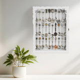#WD1730 Wooden 30-Souvenir Spoon Display Case Cabinet with Tempered Glass