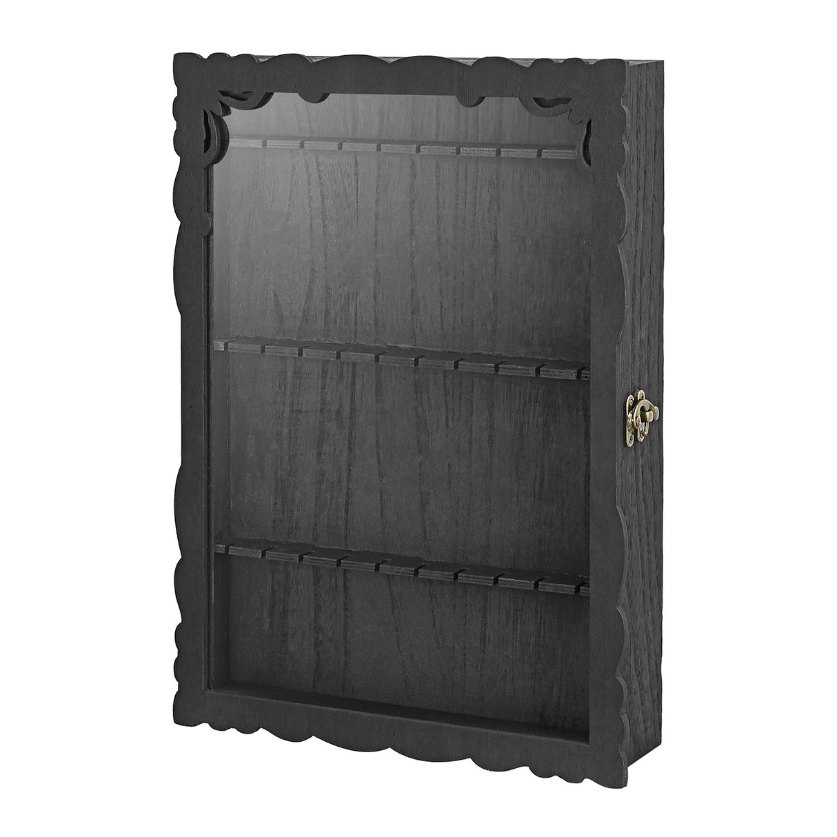 #WD1730 Wooden 30-Souvenir Spoon Display Case Cabinet with Tempered Glass