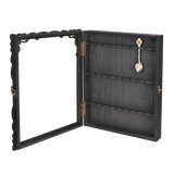 #WD1730 Wooden 30-Souvenir Spoon Display Case Cabinet with Tempered Glass