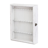 Wooden 30-Souvenir Spoon Display Case Cabinet with Tempered Glass