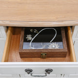 #WD2-1+93-4BK Tempered-Glass Top Small Wooden Jewelry Display Case with Removable Black Velvet Pad