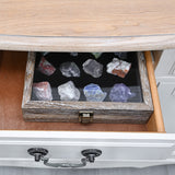 #WD2-1+93-4BK Tempered-Glass Top Small Wooden Jewelry Display Case with Removable Black Velvet Pad