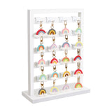 #WD2005 Wooden Hanger hook jewelry rack display with 20 white hooks