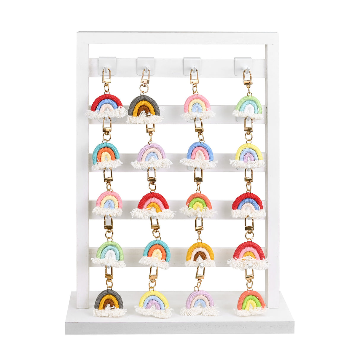 #WD2005 Wooden Hanger hook jewelry rack display with 20 white hooks