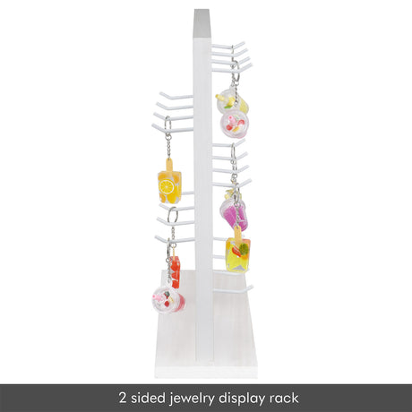 #WD2005 Wooden Hanger hook jewelry rack display with 20 white hooks