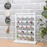 #WD2005 Wooden Hanger hook jewelry rack display with 20 white hooks