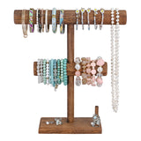 2 Tier Wooden Jewelry Display Bracelet Watch Holder