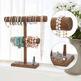 #WD2187BR 2 Tier Wooden Jewelry Display Bracelet Watch Holder