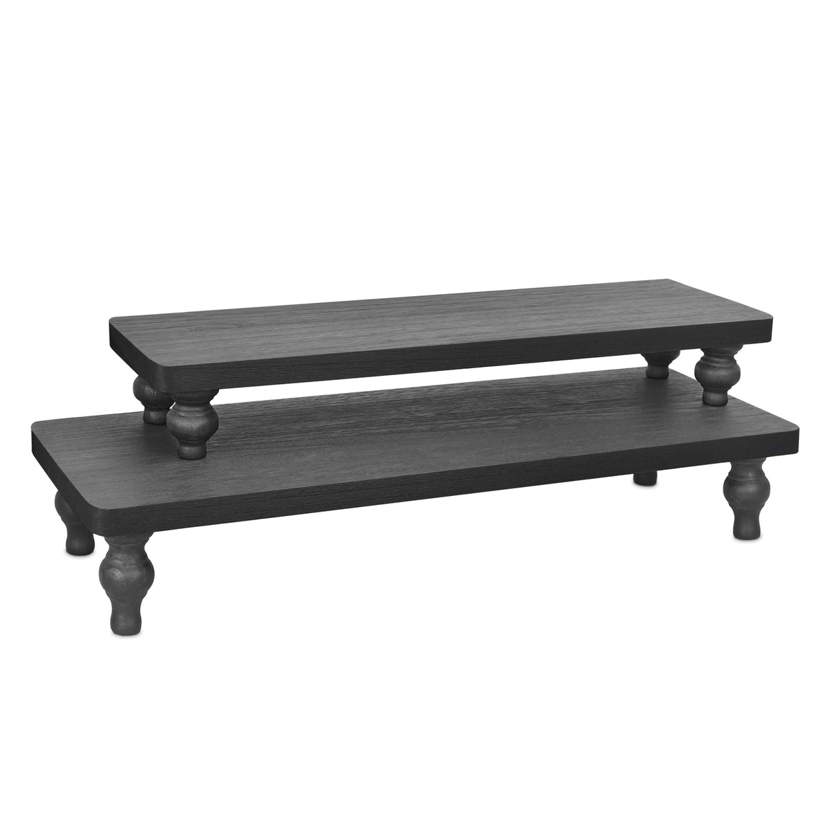 #WD2202 2Pcs wood retail display riser stands