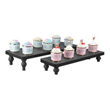#WD2202 2Pcs wood retail display riser stands