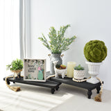 #WD2202 2Pcs wood retail display riser stands