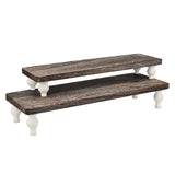 #WD2202 2Pcs wood retail display riser stands