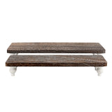 #WD2202 2Pcs wood retail display riser stands