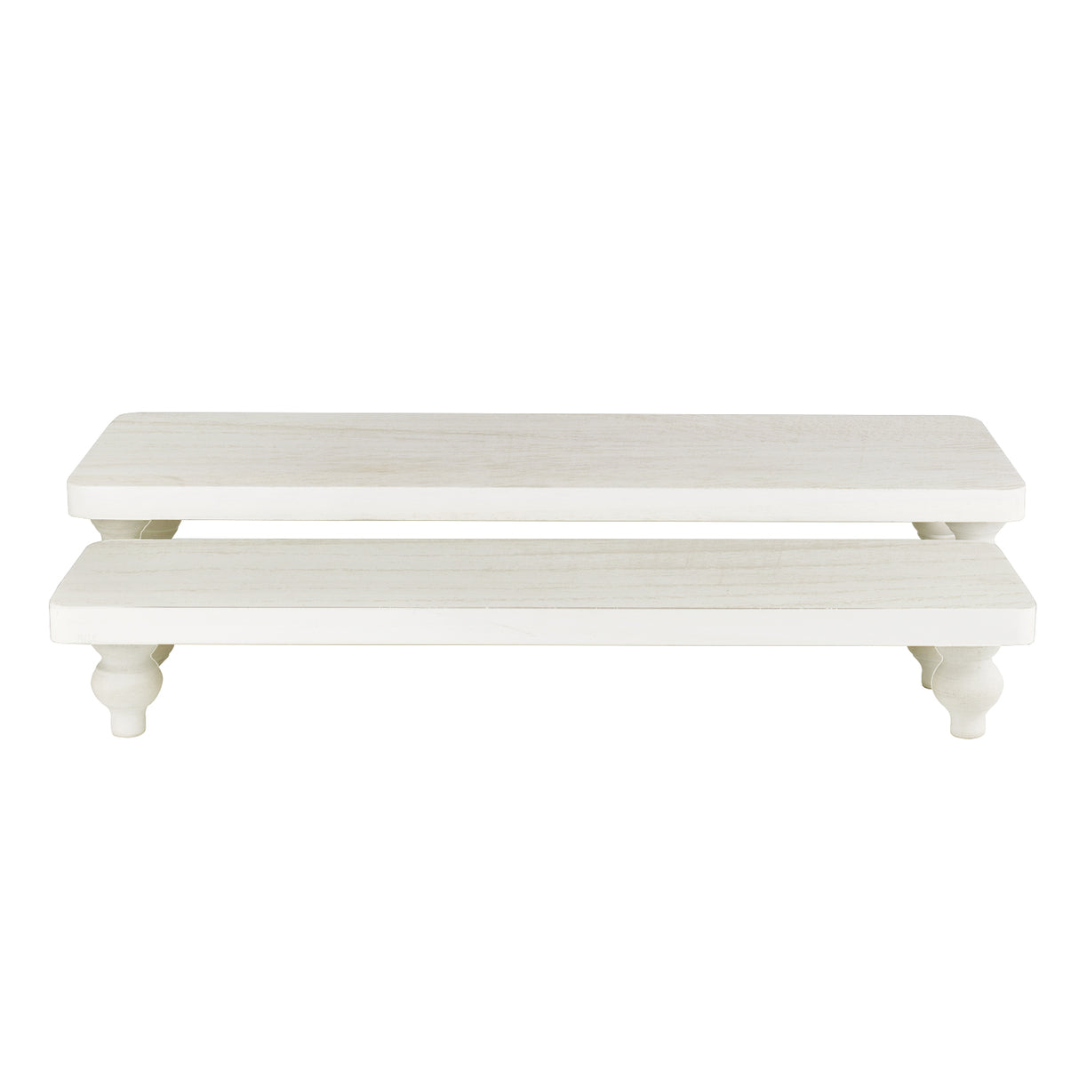 #WD2202 2Pcs wood retail display riser stands