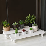 #WD2202 2Pcs wood retail display riser stands