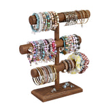  Free Assembly 3-Tier Wooden Jewelry Display Stand, Bracelets, Necklaces