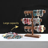  Free Assembly 3-Tier Wooden Jewelry Display Stand, Bracelets, Necklaces