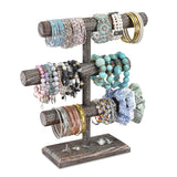  Free Assembly 3-Tier Wooden Jewelry Display Stand, Bracelets, Necklaces