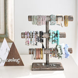  Free Assembly 3-Tier Wooden Jewelry Display Stand, Bracelets, Necklaces