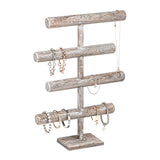 Wooden 4-Tier Jewelry Display Stand