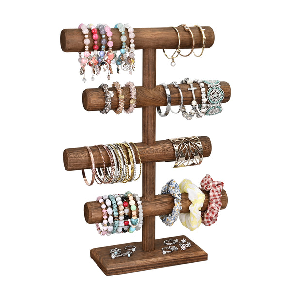 Wooden 4-Tier Jewelry Display Stand