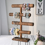 Wooden 4-Tier Jewelry Display Stand