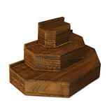 #WD3015 3-Tier Wood Stair Step Shelf Step Display Risers, Coffee Color