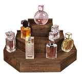 #WD3015 3-Tier Wood Stair Step Shelf Step Display Risers, Coffee Color