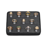 #WD3511-BK Wooden Ring Tray Display with 11 Acrylic Clips 