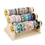 #WD3803 Wooden 3 Tier Bracelet Display Stand Rack