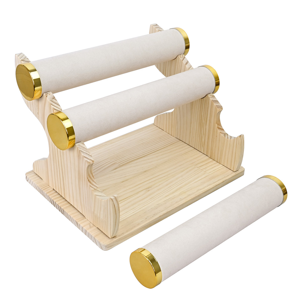 #WD3803 Wooden 3 Tier Bracelet Display Stand Rack