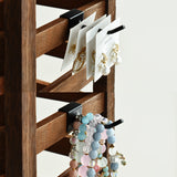 #WD4020 Wood Rotating Jewelry Storage Earrings Display