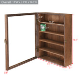 #WD5053 Wall-Mounted Freestanding Wooden 5-Shelf with Glass Door