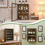 #WD5053 Wall-Mounted Freestanding Wooden 5-Shelf with Glass Door