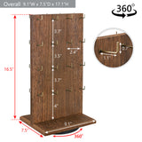 #WD5062L Wooden Rotating Two-Sided Jewelry Display Stand With 32 Hooks