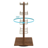 #WD5062L Wooden Rotating Two-Sided Jewelry Display Stand With 32 Hooks