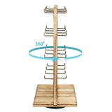 #WD5062L Wooden Rotating Two-Sided Jewelry Display Stand With 32 Hooks