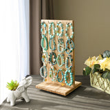 #WD5062L Wooden Rotating Two-Sided Jewelry Display Stand With 32 Hooks