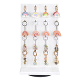 #WD5062L Wooden Rotating Two-Sided Jewelry Display Stand With 32 Hooks