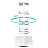 #WD5062L Wooden Rotating Two-Sided Jewelry Display Stand With 32 Hooks