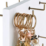 #WD5062L Wooden Rotating Two-Sided Jewelry Display Stand With 32 Hooks